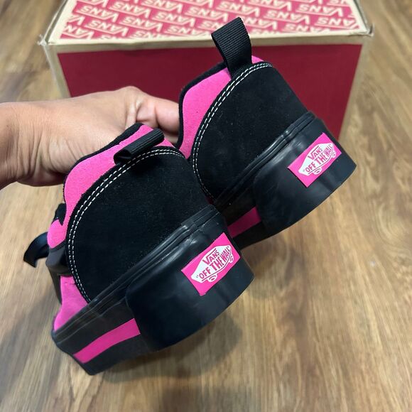VANS Knu Stack suede black fuchsia platform shoes sneakers women’s 9 new - Picture 3 of 6